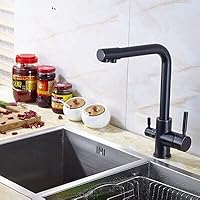 Faucets,Dual Handles Solid Brass Kitchen Sink Faucet Mixer Dual Handles Deck Mounted Tap/Orange