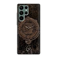 R3902 Steampunk Clock Gear Case Cover for Samsung Galaxy S22 Ultra