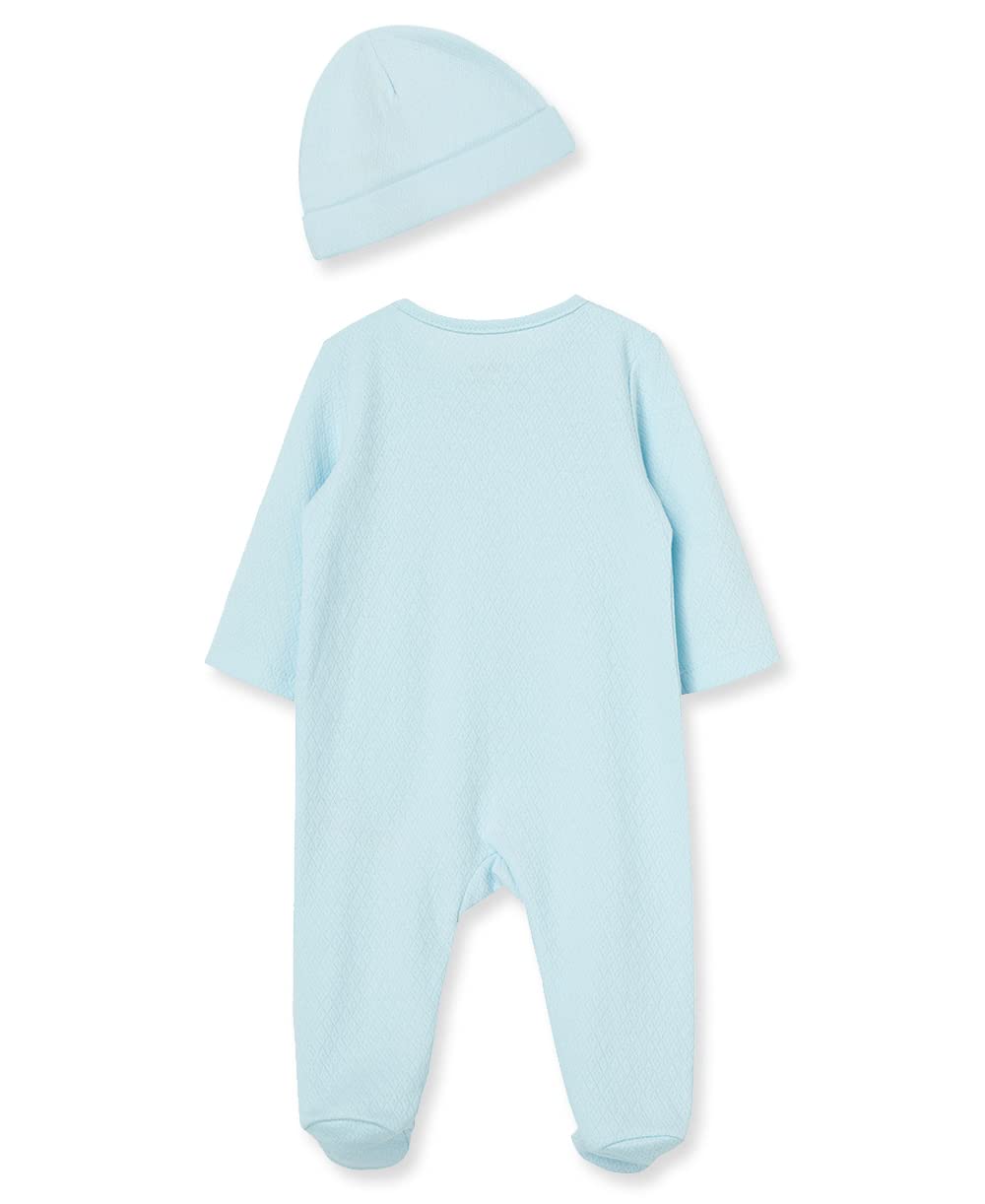 Little Me Baby Boys' 2-Piece Welcome to the World Footie and Cap Set, Preemie