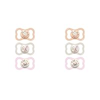 MAM Air Night & Day Baby Pacifier, for Sensitive Skin, Glows in The Dark, 6-16 Months, Girl, 3 Count (Pack of 2)