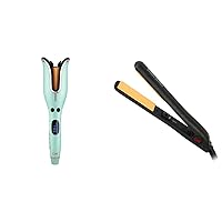 CHI Spin N Curl Special Edition - Mint Green. Ideal for Shoulder-Length Hair Between 6-16” inches. & Original Ceramic Hair Straightener Flat Iron | 1 Inch Ceramic Floating Plates