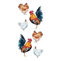Paper House Productions 2-Inch Stickers, Chickens, Watercolor, 6-Pack