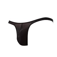 Men's Ice Silk Briefs Underwear Sexy Mesh Low Rise Thong See-Through Breathable Bulge Enhancing Jockstrap G-Strings