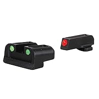 TRUGLO Fiber-Optic Handgun Night Sight | Compact Durable Snag-Resistant High-Visibility Red Front & Green Rear Sight for Handguns