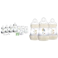 MAM Grow with Baby 15-Piece Gift Set, Newborn 0-4 Months, Anti-Colic Bottles and Silicone Nipples & Easy Start Anti Colic Baby Bottle 5 oz, Easy Switch Between Breast and Bottle