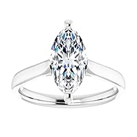 925 Silver,10K/14K/18K Solid White Gold Handmade Engagement Ring 1.5 CT Marquise Cut Moissanite Diamond Solitaire Wedding/Gorgeous Gifts for/Her Wife Ring