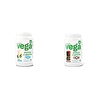 Protein and Greens Protein Powder, Vanilla - 20g Plant Based Protein Plus Veggies, Vegan & Protein and Greens Protein Powder Chocolate (19 Servings) - 20g Plant Based Protein Plus