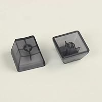 Elacgap OEM Profile Blank Keycaps ABS Frosted Transparent Translucent 1U R4 Keycap for MX switches Mechanical Keyboard (Transparent Black, 20pcs)