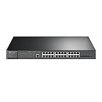 TP-Link TL-SG3428XMP | Jetstream 24 Port Gigabit Smart Managed L2+ PoE switch | 24 PoE+ Port @384W, 4 * 10GE SFP+ Slots | Support Omada SDN | IPv6 and Static Routing