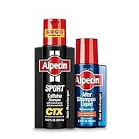 Alpecin Active Men Pack: Men's Natural Hair Growth Caffeine Biotin Shampoo (8.45 Fl Oz) and Scalp Tonic (6.76 Fl Oz) for Active Men with Taurine and Castor Oil