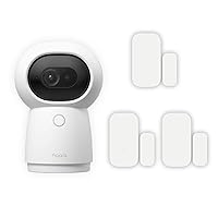 Aqara 2K Security Indoor Camera Hub G3 Plus 3 Door and Window Sensor, AI Facial and Gesture Recognition, Infrared Remote Control, 360° Viewing Angle via Pan and Tilt