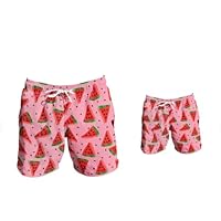 Father Son Matching Outfit in Pink: Father Son Matching Swim Trunks, Father and Son Matching Swimsuit Dad- S
