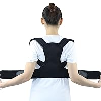Adjustable Back Posture Belt for Office Home Gym Unisex Posture Correction Straighten Back Full Back Support,L,Black
