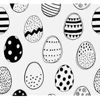2 Set of 4 Individual Black White Easter Eggs Paper Luncheon Napkins, Luncheon Napkins Decoupage, Art and Craft Projects - Eb5