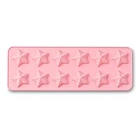 Heat Resisting Silicone Tiny Dessert Biscuit Candy Chocolate Baking Mold [12 Hole Pink Pentagram, 2PCS]