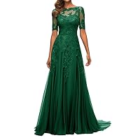 SERYO Formal Gowns and Evening Dresses Long Mother of The Groom Dresses A Line Deep Green US12