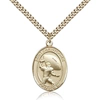 St. Christopher/Football Medals - Gold Plated St. Christpher/Football Pendant Including 24 Inch Necklace