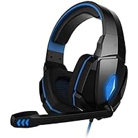 Qin Gaming Headset PS4 Headset with 7.1 Surround Sound, USB Gaming Headset/Wired Headset/Suitable for a Variety of Electronic Devices(Adapter Not Included) (Color : Blue)