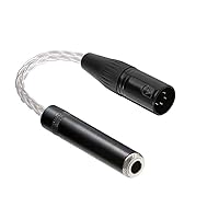 4 pin XLR to 1/4 Female Headphone Adapter Jack 4 pin XLR Male Balanced to 6.35mm 1/4 Female Headphone Cable ONLY Fit 6.35mm 3 Pole TRS 7N Single Crystal Copper All Copper Silver Plated-10CM