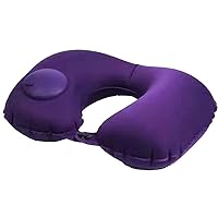 ZhiShuInflatable U-Shaped headrest Neck Pillow Cervical Spine Pillow Neck Pillow u Adult Office Driving car air Travel nap Pillow (Noble Purple)