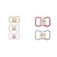 MAM Air Night & Day Baby Pacifier with Glow in The Dark for Sensitive Skin, 6-16 Month Girl, 5 Count