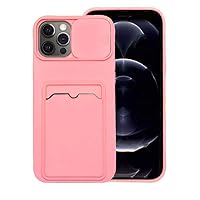 iPhone 13 PRO Case Wallet with Exclusive Camera Lens Cover, Card Holder, and Shockproof Protection – Lightweight TPU Soft Case (Pink)