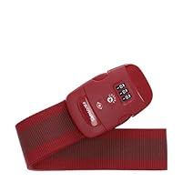 Samsonite Global Travel Accessories Luggage Strap with Integrated Three Dial TSA Combilock, 190 cm, Red