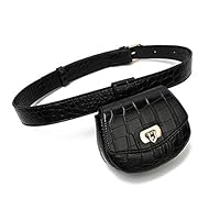Waist Pack Female Pack Women Waist Bag Leather Belt Detachable Pouch Decoration Designer Simple Thin Belt Crocodile Pattern Waist Bags