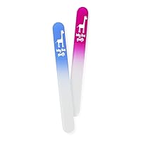 Baby Nail File by baby blue giraffe (Blue & Pink) The Original Glass Baby Nail File- 100% Made in Europe (2 Blue and 2 Pink Combo)