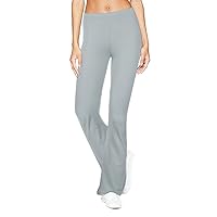Sllowwa Ladies Bootleg Trousers Women Boot Cut High Rise Stretch Soft Finely Ribbed Pull On Nurse Carer Work Bottoms Elasticated Waist Pants Plus Big Sizes Athletic Workout Jogger Lounge Pants