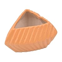 Indian Shelf Handmade Ceramic Orange Vase Pot with Patterned Design Pack of 1 Pottery Pot Decor Gift Items