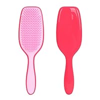 The Ultimate Detangling Brush, Dry and Wet Hair Brush Detangler for All Hair Types Ergonomic Handle Manages Tangle & Uncontrollable Hair (Pink)