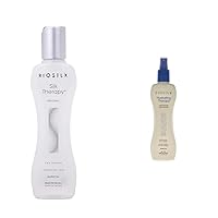BioSilk Silk Therapy Original, 5.64 Fl Oz & Hydrating Therapy Pure Moisture Leave-In Conditioner Spray | 7 Ounces | Replenishes Hair Moisture & Coarse Hair | Anti Frizz