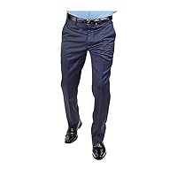 Slim Fit Men's Solid Suit Pants Trouser Flat Front No Pleats Dress Slacks