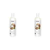 NOW Solutions, Liquid Coconut Oil, Light and Nourishing, Promotes Healthy-Looking Skin and Hair, 16-Ounce (Pack of 2)