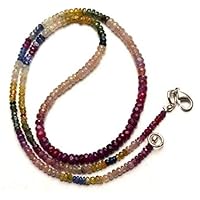 20 Inch Strand Natural Multi Sapphire 3-5mm Rondelle Faceted Beads Natural Multi Sapphire 3 to 5mm Faceted Rondelle Beads 20