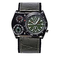 FENKOO beiläufige Uhr Leder-Uhr-Japan-Bewegung der militärischen Uhren Herren-Sportuhr