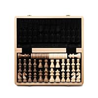 Chess Set Wooden 2 in 1 Chess Checkers Indoor or Outdoor Travel Games Chess Set Board Draughts Entertainment Chess Game Board Set