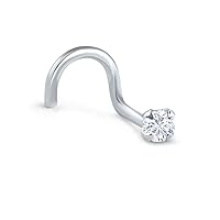 18k White Gold 1.5mm, 2mm, 2.5mm or 3mm Round CZ 22G 20G 18G