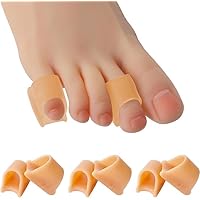 Hammer Toe Corrector for Women Hammer Toe Straighteners for Curled Toes, Soft Gel Toe Splint for Protecting Toes from Rubbing Beige Six Pack (One Size Medium)