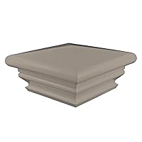 Weatherables 6.5 x 6.5 Inch - Weatherproof Premium Outdoor Vinyl Post Cover for Lasting Durability and Easy Installation on Vinyl Decks, Patios, Porches, or Mailbox Posts (Federation, Khaki)