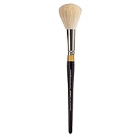 KINGART Premium Original Gold 9265-20 Round MOP Series Artist Brush, Soft White Natural Hair, Short Handle, for Acrylic and Oil Painting, Size 20