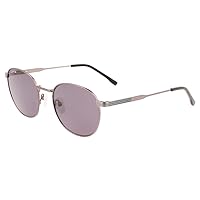Lacoste L251S Oval Sunglasses, Semimatte Dark Gunmetal, One Size