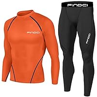 Men's Workout Sets Compression Tops and Pants Long Sleeve Sports Tight Base Layer Athletic Suit Quick Dry Tracksuit