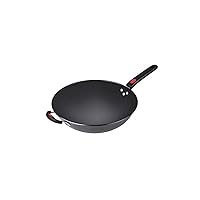 MYT MEIYITIAN Wok Flat-Bottomed Wok Non-Stick Pan Household Uncoated Large-Capacity Pot Induction Cooker Gas Stove Cookware