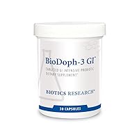 Biotics Research BioDoph-3 GI Targeted Intensive GI Probiotic Capsules. Clinically Validated Multi-Species Formula. Gut Health, Immune Support, Dairy Free