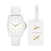 Armani Exchange Three-Hand Watch for Women Watch Nylon Watch with 40mm Case Size and Silicone Strap