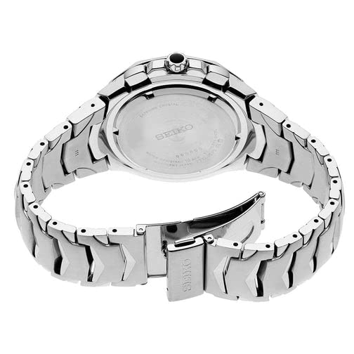 SEIKO Men's Black Dial Sillver Stainless Steel Band Chronograph Quartz Watch