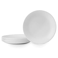 Corelle Vitrelle 6-Piece Salad Plates Set, Triple Layer Glass and Chip Resistant, 8-1/2-Inch Lightweight Round Plates, Winter Frost White
