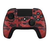 Hisekaai Cracked Gaming Controller for PS4 Pro, Xbox One X, Nintendo Switch, Wii U, with Dual Vibration Function and Wired USB Cable (Red)